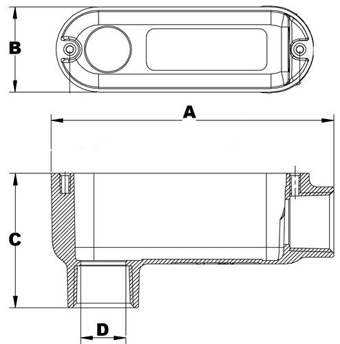 Morris 14050 Rigid Conduit Body, Aluminum, Type Lb, Threaded With Cover And Gasket, 1/2" Thread Size, 1-Pack #TOP1