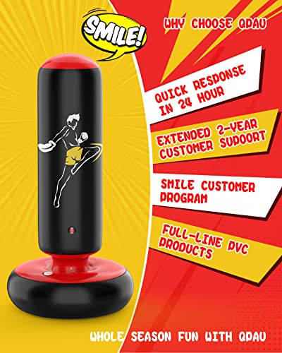 Qpau Larger Stable Punching Bag For Kids, Tall 66 Inch Inflatable Boxing Bag, Gifts For Boys & Girls Age 5-12 For Practicing Karate, Taekwondo, Mma And To Relieve Pent Up Energy In Kids And Adults #TOP6