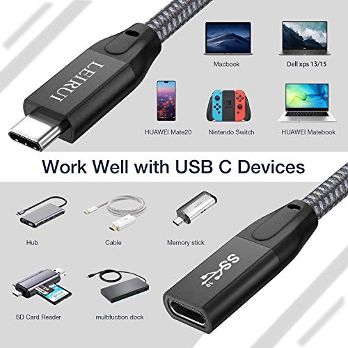Leirui Usb C Extension Cable 6.6Ft, Usb 3.1 Type C Male To Female Fast Charging, 4K Video & Data Sync Extender Cord Compatible For Nintendo Switch, Thunderbolt 3 Macbook Pro, Google Pixel 3 2 #TOP5