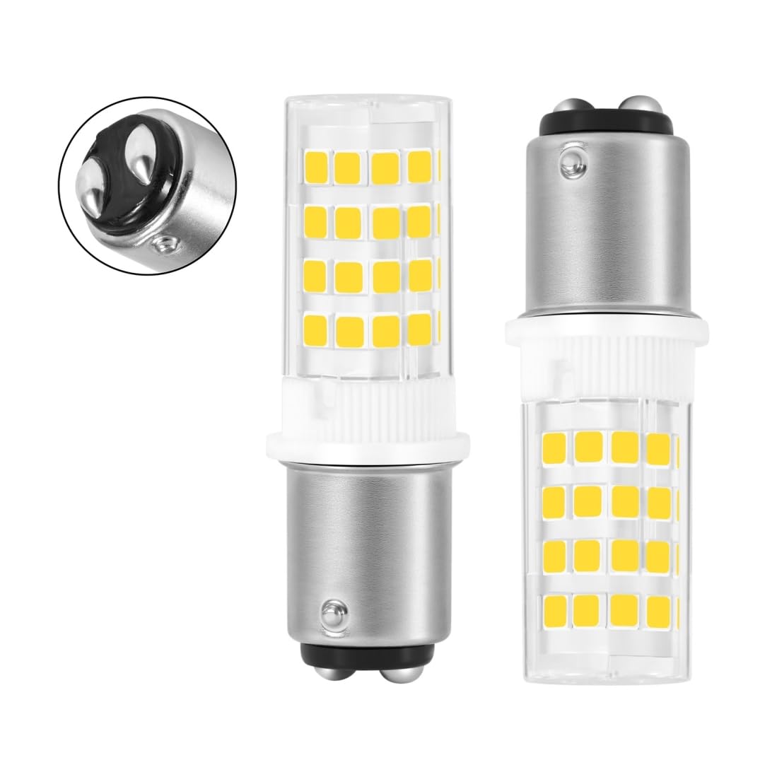 Bonping B15D | BA15D LED Bulb AC 230V Cool White 6000K - 4W 400LM Dimmable Sewing Machine Light Bulb - SBC Small Bayonet Cap for Cooker Hood Fridge Microwave - 2 Pack