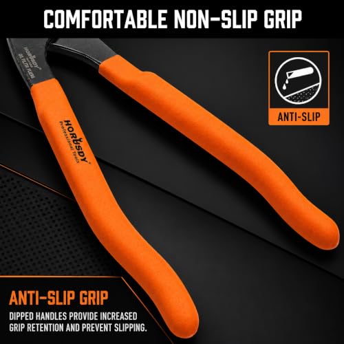 Image of HORUSDY 12 inch Adjustable Oil Filter Pliers, Adjustable Oil Filter Wrench Removal Tool (Orange)