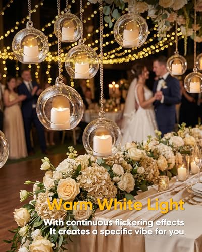 Image of 5plots 24-Pack 400+Hours Remote Control Candles, Votive Candles with 2 /4 /6 /8H Timer, Battery Operated Tealights for Party, Table Centerpiece, Home Decor, Halloween, Thanksgiving, Christmas