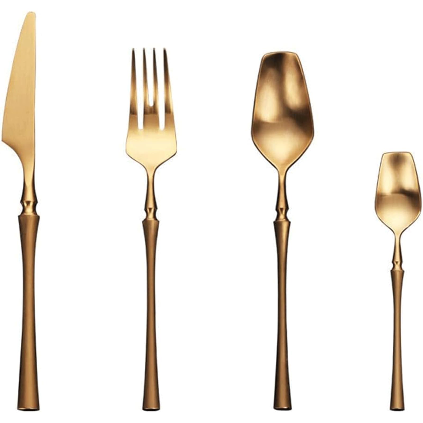 Tenedores de postre, juego de cubiertos de tenedores de postre, tenedores de cena de acero inoxidable, tenedores de pasta clásicos elegantes de primera calidad retro, tenedores de cubiertos dorados, t