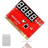 GINTOOYUN PC Diagnostic 4-Digit Card, PCI Computer Motherboard Analyzer Tester, 4 Digit PCI/ISA Post Card Diagnostics Display for Desktop PC(Red)