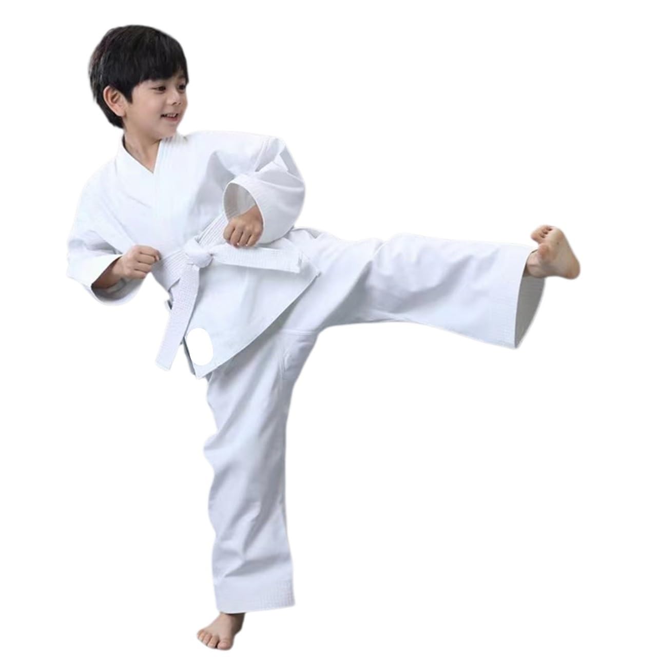 Judogi Tute da Karate Tute da Judo Peso Medio Karate GI Uniforme for Arti Marziali di Peso Medio Cotone, Cintura Bianca Inclusa für Training und Wettkämpfe