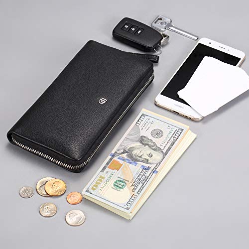 Image of HISCOW Supple Clutch - Full Grain Leather (Zippered Black)