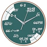 BUKNBPCF 12 Inch Math Wall Clock, Unique Gift for Math Teachers & Students, for Office Classroom/School/Home/Room Wall Decorations(Green, 12 Inch)
