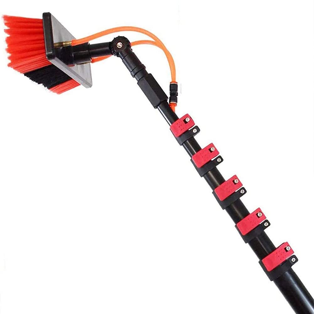 WEKONUMEX Telescopic Cleaning Brush, with Extendable Rod - Outdoor Window Washing Pole Water Fed Cleaning System 3.6-10.8M Hose(10.8m)