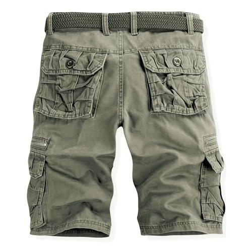 Short cargo léger pour homme en sergé de coton décontracté Vert 48 FR - 2