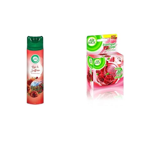 Airwick Aerosol - 245 ml (Morning Rose Dew) with Airwick Everfresh Gel - 50 g (Morning Rose Dew)