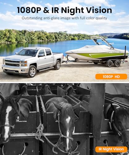 Image of AUTO-VOX 2 Solar Backup Camera Wireless for RVs, Flexible Monitoring | 7.2 inch HD 1080P Monitor, Dual Camera System, Strong Magnetic Scratch-Proof Rear View Camera for Trucks, Campers, SUVs, Cars