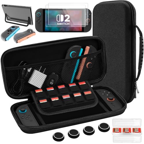 Opiniones y reviews de Juegos de fundas los preferidos por los clientes. 45 Funda Accesorios para Nintendo Switch 2, Estuche Case Viaje con Mica Screen Protector de Pantalla, Funda Protectora Desmontable Transparente de TPU, Estuche para Juegos y tapas...