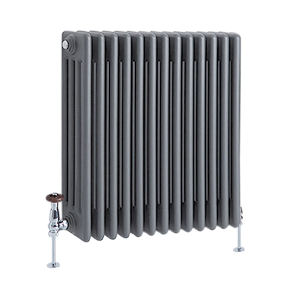 Milano Anthracite Windsor Cast Iron Style Horizontal Four Column Radiator - 600Mm X 605Mm
