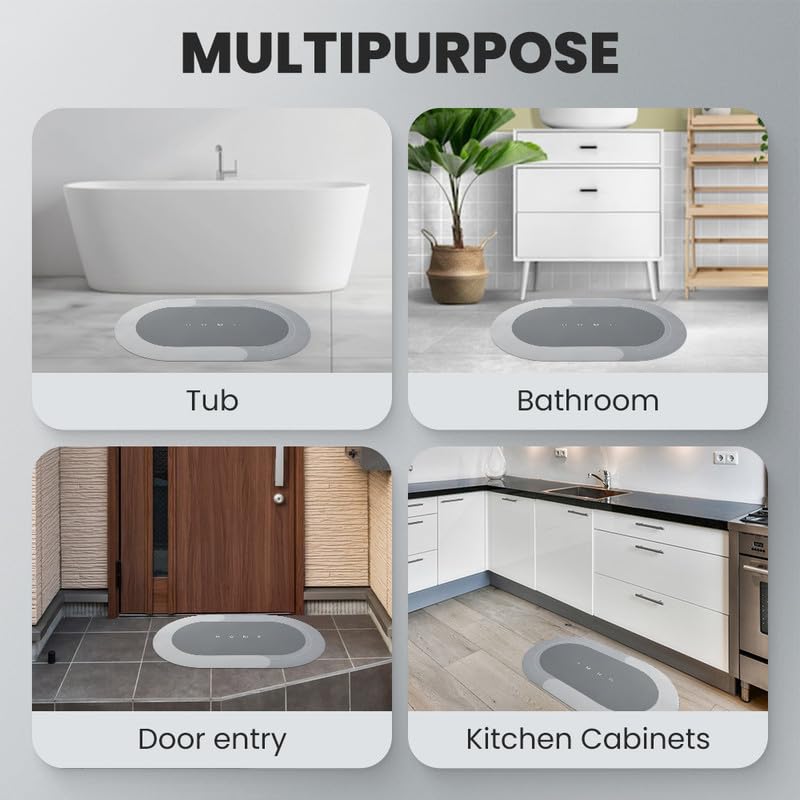 hoehew Modernized Magic Mat - Tapete mágico para baño, 2024, de secado rápido, superabsorbente, antideslizante, tapete de baño de diatomea, barro, cocina, hogar