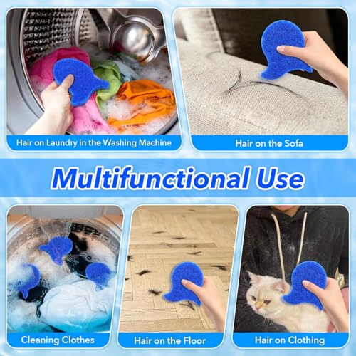 Image of 6 Pieces Dog Hair Removal from Clothes, Pet Hair Remover for Laundry with Washing Machine Lint Catcher, Cat Hair Remover for Fabric Care, Washing Machine Lint Remover Set