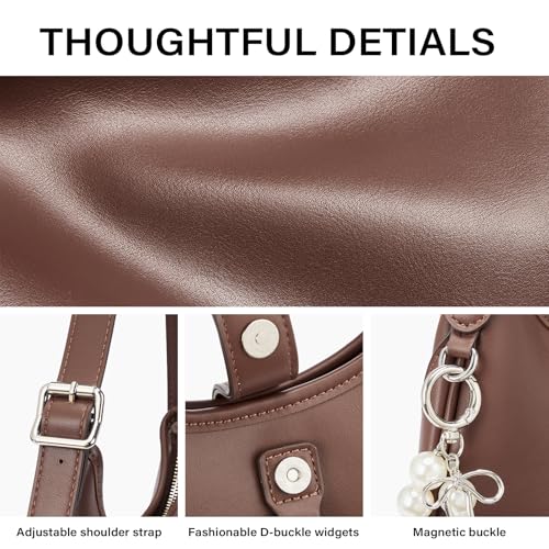 Image of CLUCI Shoulder Bag for Women, Soft Vegan Leather Small Purses with Adjustable Strap, Stylish Hobo Handbags