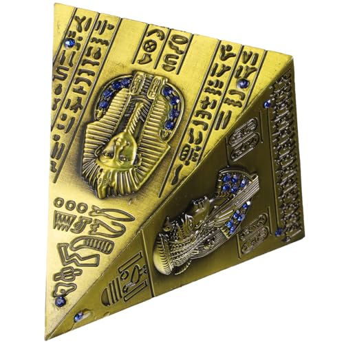 LRXIYODE Modelo de Pirámide Metálica Pequeña, Alcancía Única en Forma Piramidal, Decoración Retro para Escritorio y Hogar, Adorno Creativo y Funcional para Ahorro y Oficina