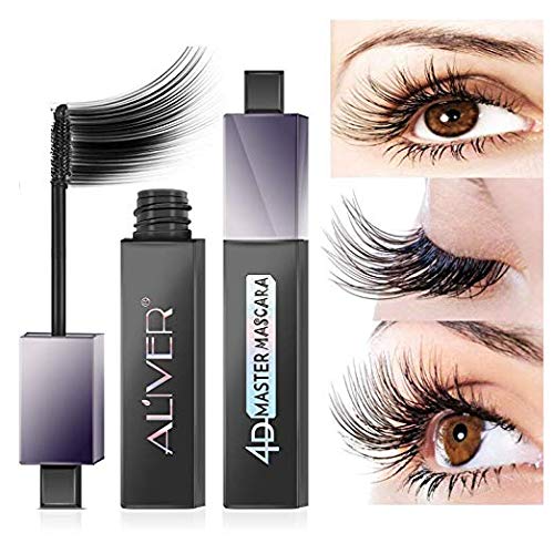 4D Silk Fiber Lash Mascara, Waterproof Mascara 180 Degree Flexible Brush Curling Lashes, Long Lasting Smudge Proof 4D Mascara with Hypoallergenic Ingredients Black