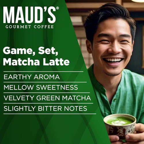 Image of Maud's Matcha Tea Latte Instant Packets, 16ct, Gourmet Blended Tea | Instant Hot or Iced Matcha Latte - Just add water