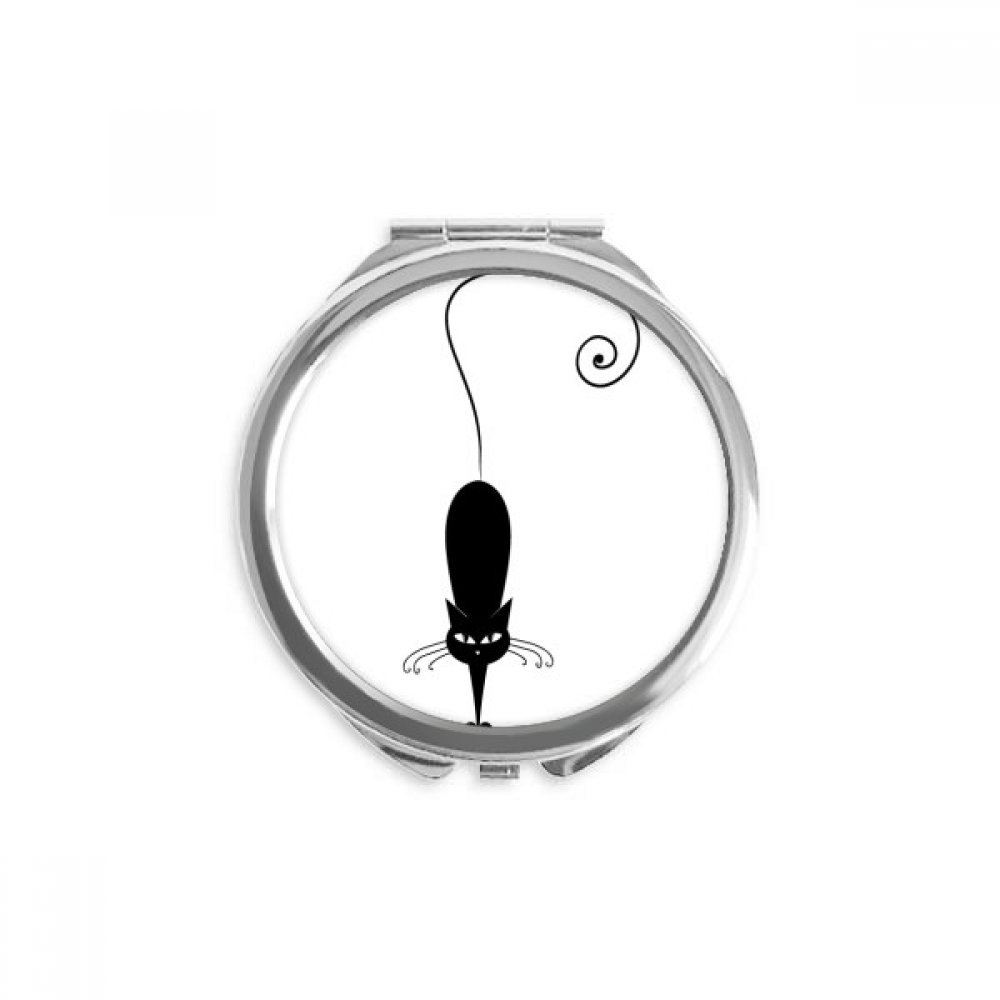 Miroir rond de poche chat noir DIYthinker maquillage portable 6,6 cm