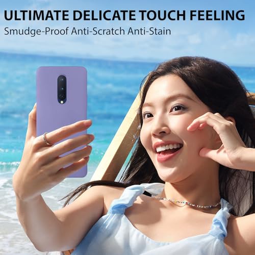 Image of LIRAMARK Liquid Silicone Soft Back Cover Case for OnePlus 8 /1+8 (Lavender)