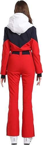 Miniatura 2 de GSOU SNOW Trajes de esquí para mujer, traje de nieve de una pieza, overol de invierno para deportes al aire libre, impermeable, resistente al viento
