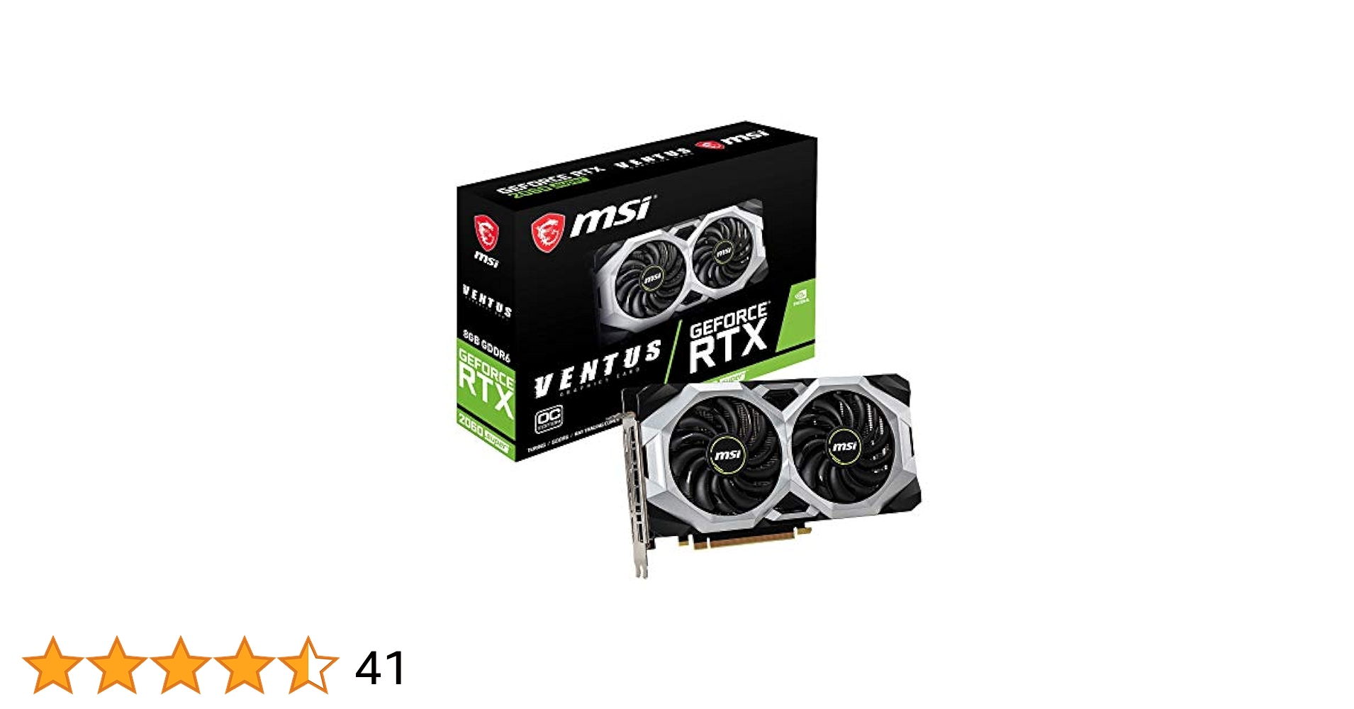 グラフィックボード・グラボ・ビデオカード MSI GeForce RTX 2060 SUPER VENTUS oc Amazon | 【MSI】GeForce RTX 2060 SUPER VENTUS OC | MSI