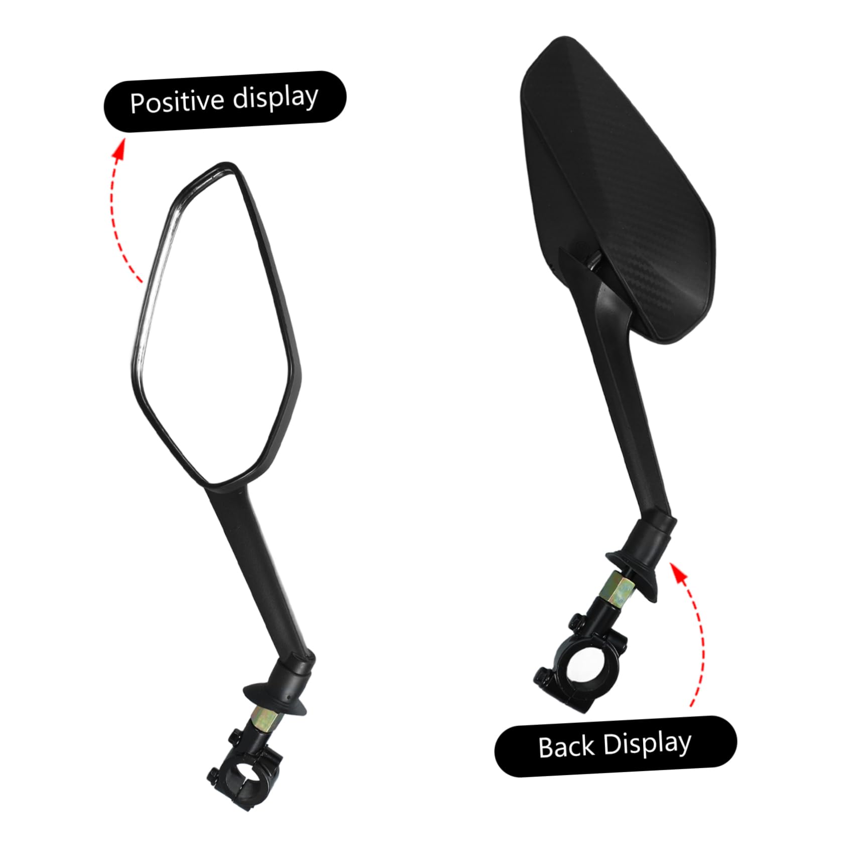 YARNOW 3 Set specchietto per bicicletta ciclismo scooter elettrico accessori bici elettriche specchietto retrovisore fornitura di visualizzazione del ciclo specchio del triciclo AbS Black