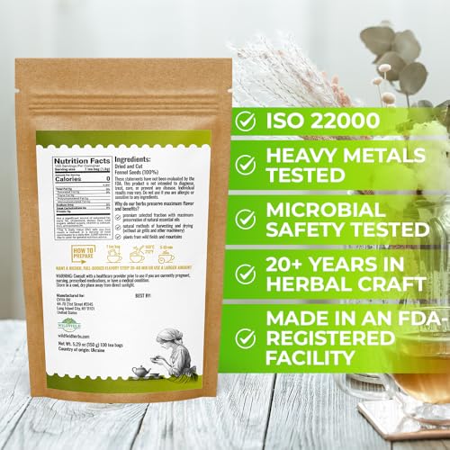 Image of 100 Bags Fennel Tea Fennel Seed Tea Herbal (Foeniculum Vulgare) - 100 Count 1.5g Bags Herb Hinojo