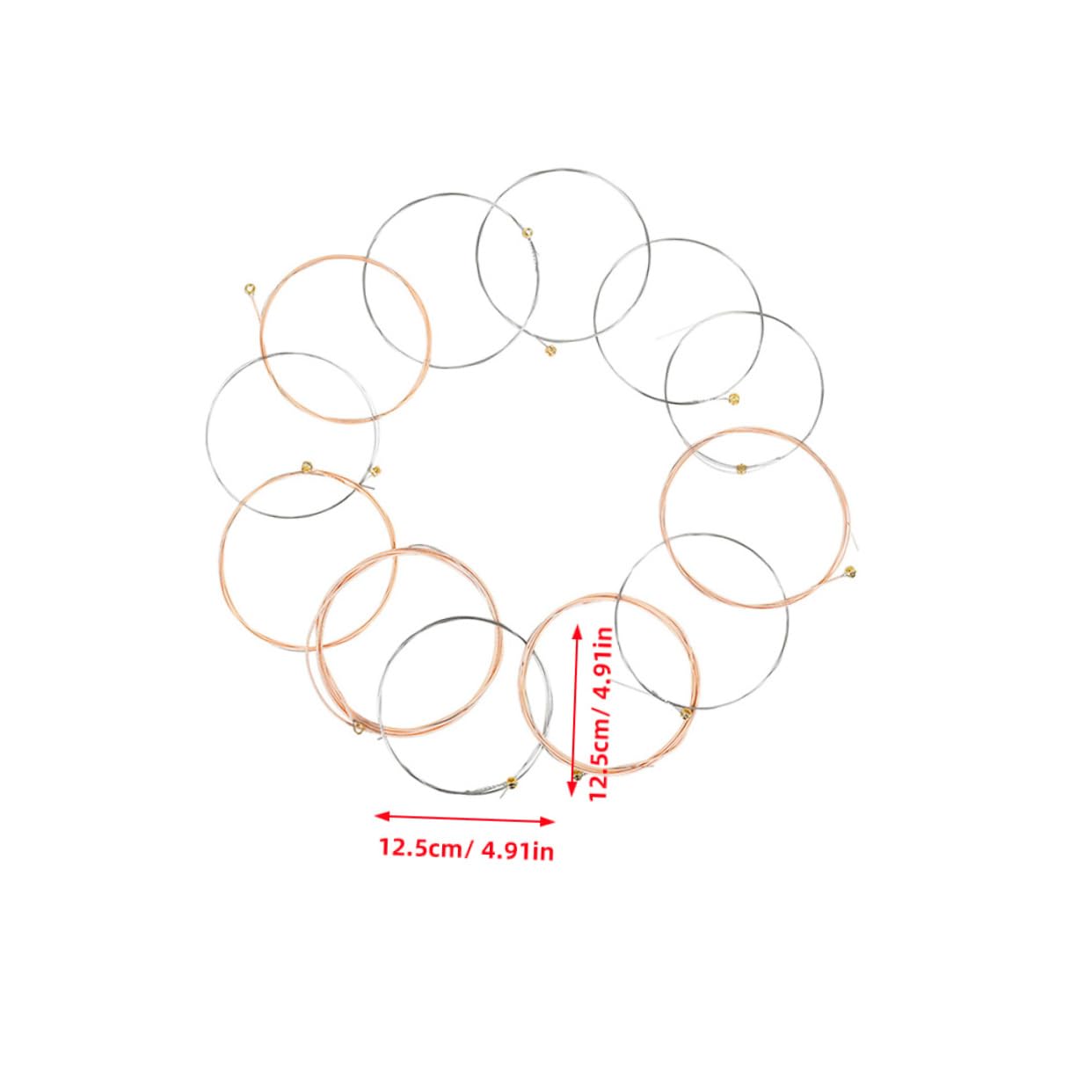 12 Pack Phosphor Bronze Acoustic Guitar Strings Replacement Strings for Folk Guitar