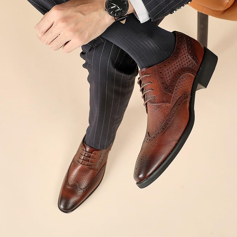Men's Oxford Lace Up Shoes Soft Bottom Non-Slip British Retro Business Formal Casual Shoes Driving Work Shoes2