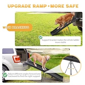 COZIWOW Folding Dog Ramps, 62”L Portable Pet Ramp for Large Dogs SUV,Cars,Lightweight Cat Ramp Non-Skid Surface Steps for High Bed,Stairs,Couch-Easy Storage,Supports up to 150 lb(Black, 62" L) COZIWOW Folding Dog Ramps 62L Portable Pet Ramp for Large Dogs SUVCarsLightweight Cat Ramp Non Skid Surface Steps for High BedStairsCouch Easy StorageSupports up to 150 lbBlack 62 L