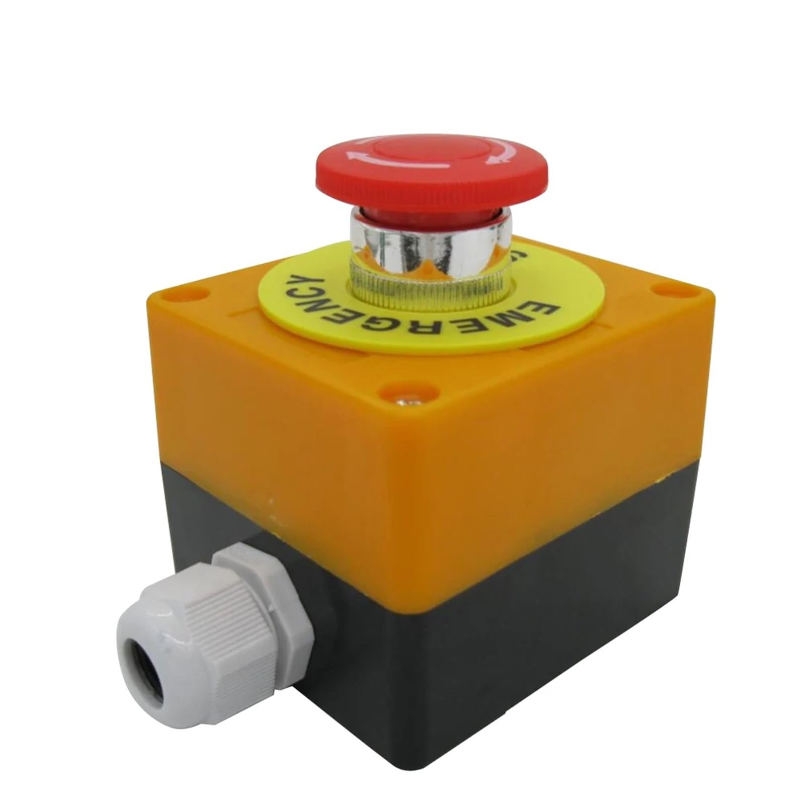 JNURGWLYH Red Mushroom Cap Plastic Shell DPST Emergency Stop Push Button Switch AC660V 10A Equipment Lift Elevator Latching e-Stop Switch