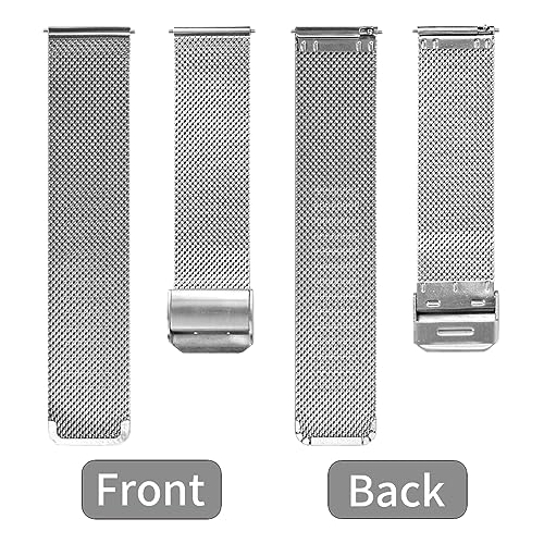 TStrap Mesh Watch Band Metal - Silver Quick Release Watch Bands for Men Women - Stainless Steel Smart Watches Strap Bracelet Replacement - 10mm 12mm 14mm 16mm 18mm 20mm 22mm by TStrap - Image 2