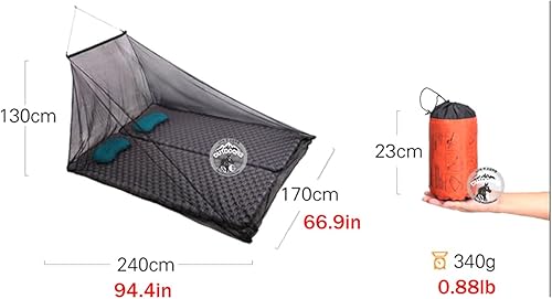 Miniatura 4 de borfieon Red doble de balcón al aire libre para insectos mosquitos, mosquitera de camping con bolsa de transporte, mosquitera cuadrada, toldo