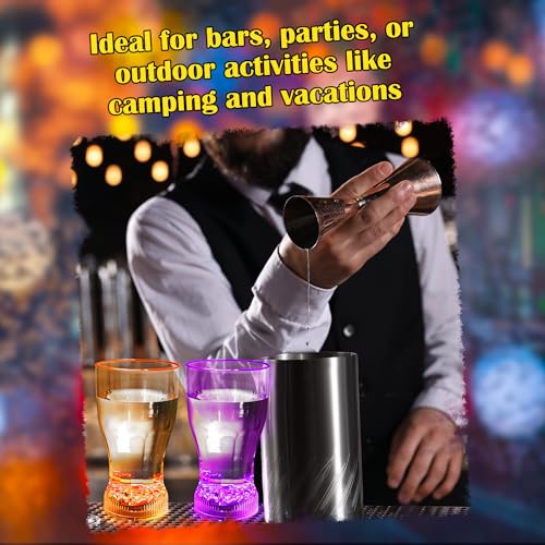 Faytark 15 Pack Flash Light Up Cups 12.5 oz Liquid Activated Flashing Plastic Drinking Cups Glow Party Cup for Bar Club Birthday Wedding Party by Faytark - Used condition - Image 3