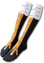 Diffaxy Chicken Feet Socks, Funny 3D Cartoon Chicken Leg Knee High Socks, Casual Over The Knee Stockings