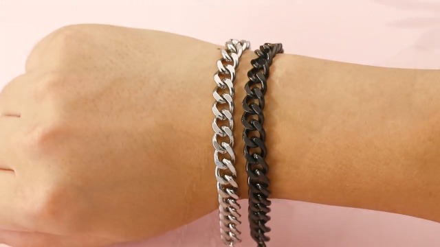 Matching Couple Cuban Chain Bracelets miniatura 7