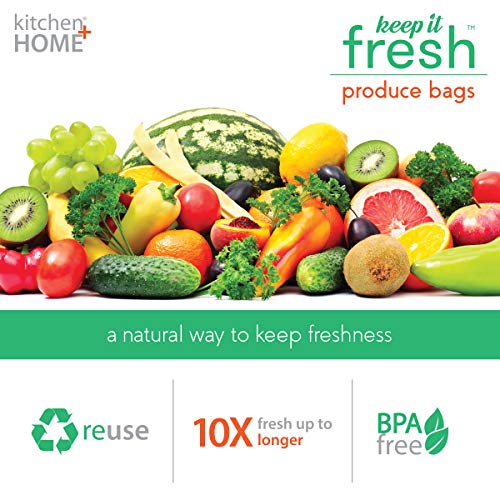 Keep it Fresh Produce Bags - 30 Reusable BPA Free Freshness Produce Bags & Twist Ties - Keeps Fruits, Veggies, and Flowers Fresher Longer2