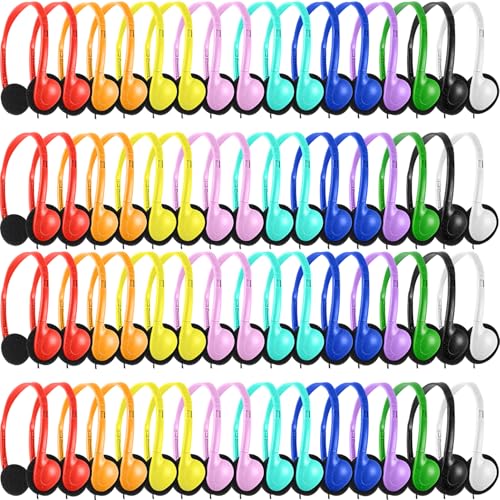 Gaosen 100 Pack Bulk Headphones for Classroom Kids School...