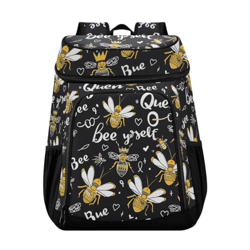 Yellow Bees Cooler Backpack Leakproof Insulated Lunch Cooler Bag 30 Cans Camping Backpacks for Picnic Beach Road Trip