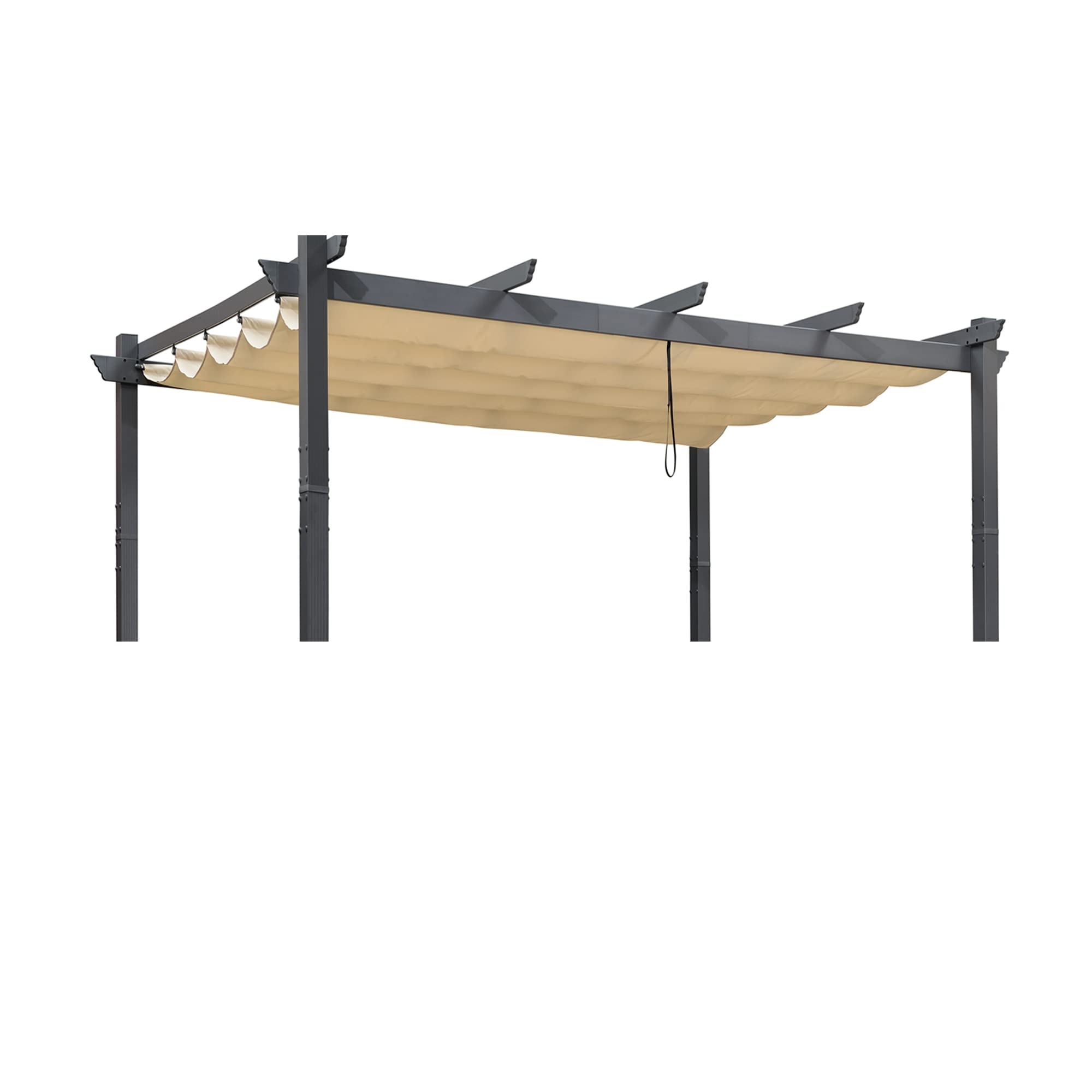 PURPLE LEAF Pergola Shade Cover for 10' X 12' Deck Porch Outside Outdoor Retractable Durable Fabric Canopy Replacement Top Only Beige