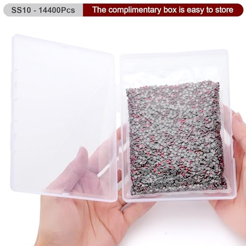 Image of Hotfix Rhinestones Bulk, 14400PCS Siam Hot Fix Rhinestones for Clothes DIY Decoration Crafts, Siam, SS10, 2.7-2.9mm