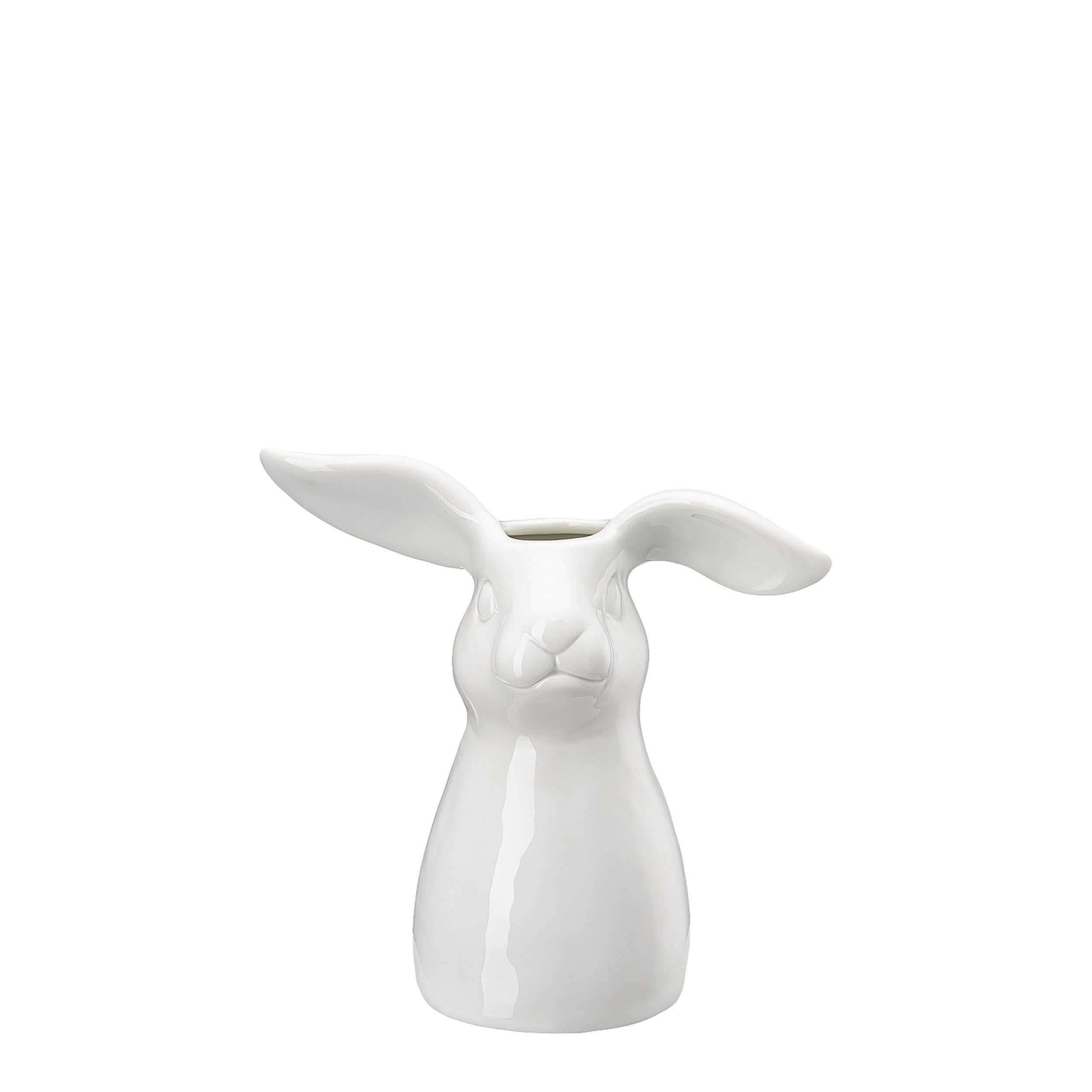 Vase de Lapin Blanc 16 cm en Porcelaine Fine Design Épuré