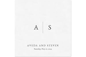 Personalized Monogram Wedding Beverage Cocktail Napkins: 100 Pack - 3 Ply Fine Quality Napkins