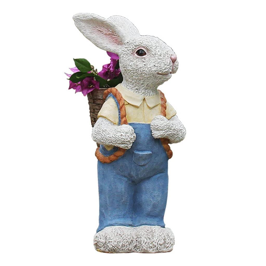 SWENEEN Planter Garden Pots Cute Rabbit Sculpture Planter Unique Pots For Plants Outdoor Planters Resin Planter Pots Garden Decor,Boy