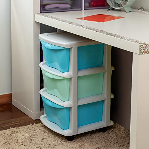 Cassetti di stoccaggio in plastica su ruote