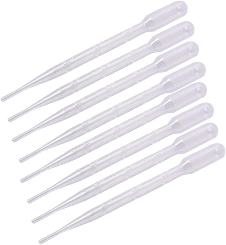 Hemobllo 200 Pcs 3ml Pipette - Graduated Transfer Pipettes Disposable Pipettes Eye Dropper Pipette for Liquid Essential Oil Makeup Tool