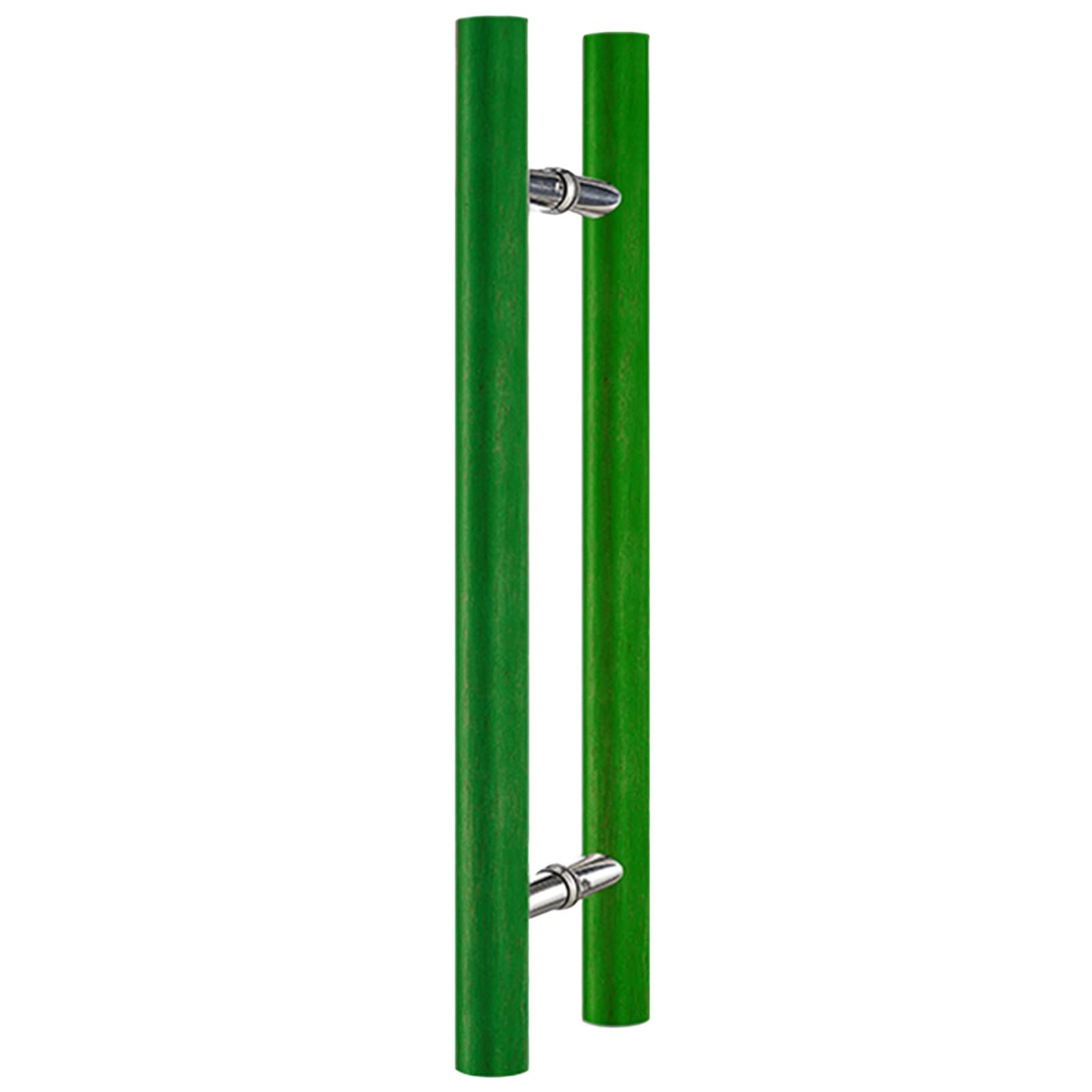GYRAZXS Round Wood Sliding Barn Door Handle for Heavy Interior Exterior Gates,Classic Shop Office Entry Home Push Pull Door Handle (Black 40cm/1.3ft) (Green 40cm/1.3ft)