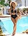 Blooming Jelly Womens Sexy One Piece Swimsuit Cut Out V Neck Bathing Suit Crisscross Back Swimwear (Large, Black)